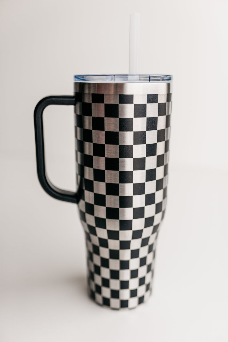 Multicolored Checkered Wholesale 40 Oz Coffee Tumbler Cup