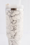 Stanley 40oz tumbler | MAMA Peonies Floral Engraved Design
