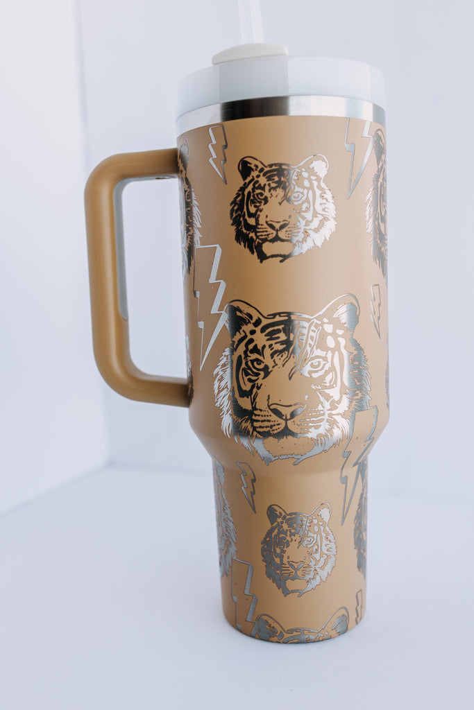 Stanley 40oz Tumbler Custom Engraved With Lightening Bolts & Peace