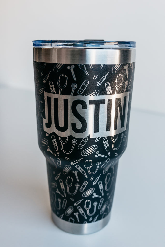 Personalized Powder Coated Tumbler 30oz Double Wall Insulated Choose Your  Color