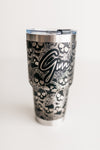 Skulls & Florals Seamless Tumbler Personalized  | 30 OZ Tumbler | Fully wrapped seamless design