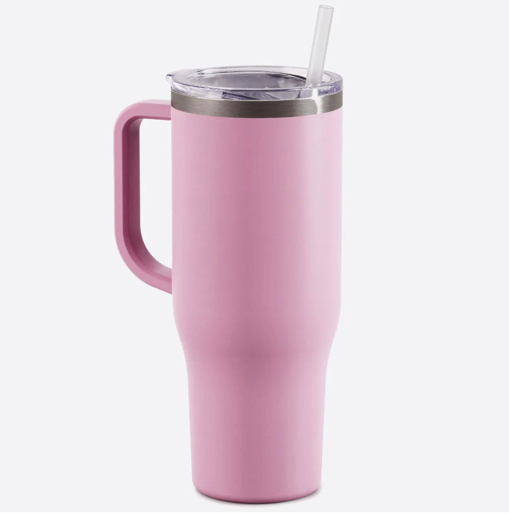 Checkerboard TMC Tumbler, Stanley Dupe - Pink