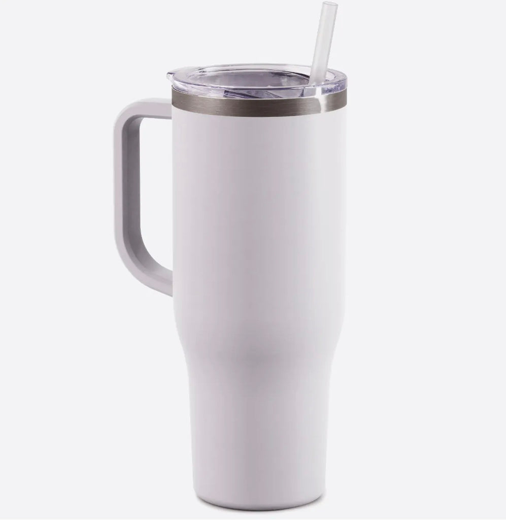 40 oz. fake stanley cup Black New w/ straw